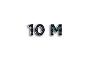 10 million subscribers celebration greeting Number with net design png