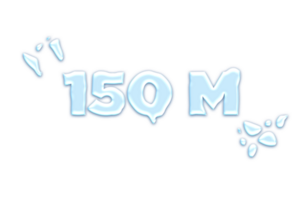 150 million subscribers celebration greeting Number with water design png