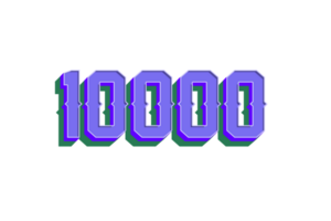 10000 suscriptores celebracion saludo número con Clásico diseño png