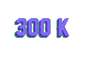 300 k subscribers celebration greeting Number with vintage design png