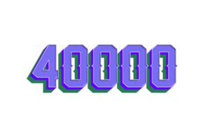 40000 subscribers celebration greeting Number with vintage design png