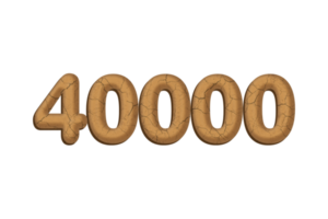 40000 subscribers celebration greeting Number with mud design png