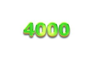 4000 subscribers celebration greeting Number with candy design png