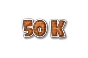 50 k subscribers celebration greeting Number with burger design png