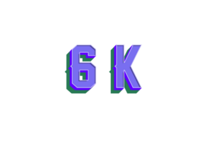 6 k subscribers celebration greeting Number with vintage design png