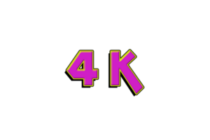 4 k subscribers celebration greeting Number with game design png