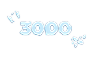 3000 iscritti celebrazione saluto numero con acqua design png