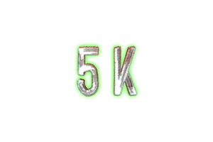 5 k subscribers celebration greeting Number with horror design png