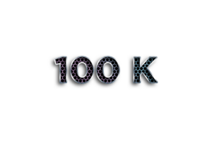 100 k subscribers celebration greeting Number with net design png