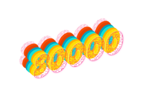80000 subscribers celebration greeting Number with tech design png