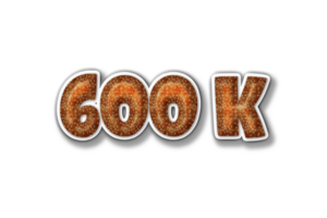 600 k subscribers celebration greeting Number with burger design png