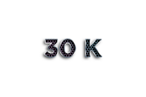 30 k subscribers celebration greeting Number with net design png