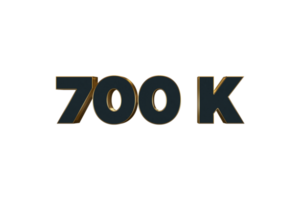 700 k subscribers celebration greeting Number with luxury design png