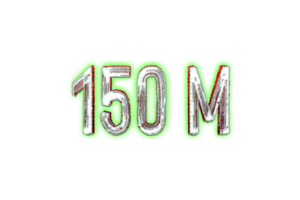 150 million subscribers celebration greeting Number with horror design png