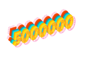 5000000 subscribers celebration greeting Number with tech design png