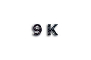 9 k subscribers celebration greeting Number with net design png