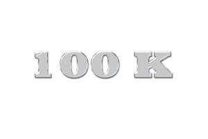 100 k subscribers celebration greeting Number with glass design png