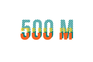 500 millón suscriptores celebracion saludo número con tiras diseño png