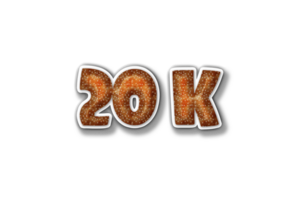 20 k subscribers celebration greeting Number with burger design png