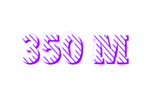 350 million subscribers celebration greeting Number with stripe design png