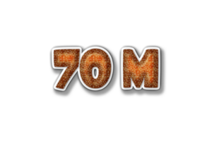 70 million subscribers celebration greeting Number with burger design png