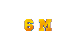 6 million subscribers celebration greeting Number with 3d design png