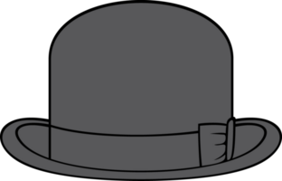 Vintage Bowler Hat PNG Illustration