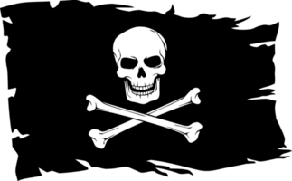 Pirate Flag with Skull and Cross Bones png