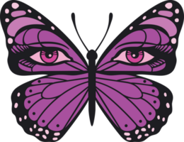 Butterfly with Eyes PNG Illustration