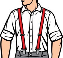 Man with Suspenders PNG Illustration