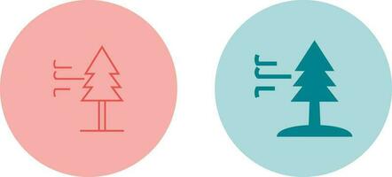 Tree with Wind Vector Icon