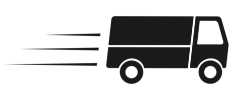Fast shipping delivery truck icon symbol png