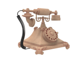 Old Telephone isolated 3d rendering png