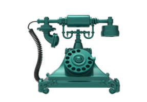 Old Telephone isolated 3d rendering png