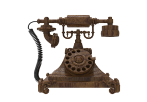 Old Telephone isolated 3d rendering png