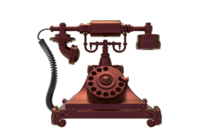 Old Telephone isolated 3d rendering png