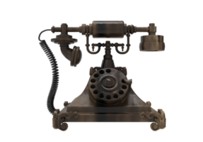 Old Telephone isolated 3d rendering png