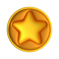 3d Star badge clipart in transparent, Realistic 3d star icon png