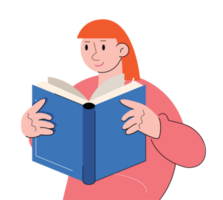 character people read book png