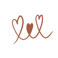 Hand drawn hearts, minimal hearts for planners. png