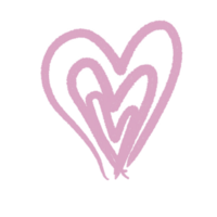 Hand drawn hearts, minimal hearts for planners. png
