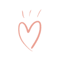 Hand drawn hearts, minimal hearts for planners. png