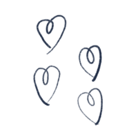 Hand drawn hearts, minimal hearts for planners png