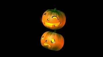 glücklich und traurig Gesicht Halloween Kürbis, Alpha matt inbegriffen. video