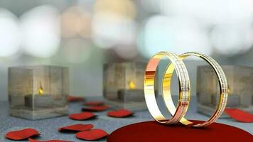 Wedding theme animation, rings. video