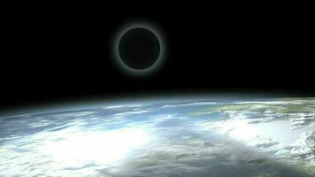 Luna eclipse ver desde espacio. video