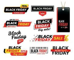 Black friday labels. Sale sticker for thanksgiving fridays sales, shopping tag stickers label designs vector set