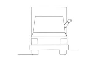A hand waving in the car vector