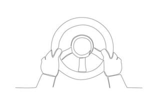 Hands driving a car with enjoy the style vector