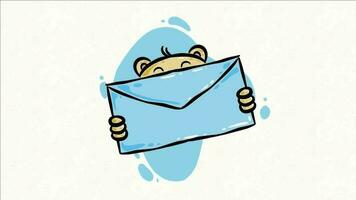desenho animado animação do a envelope em forma mensagem ícone video